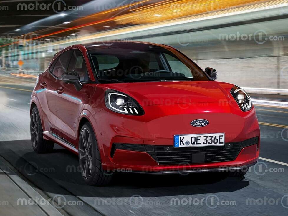Ford Puma EV, dargestellt von Motor1.com