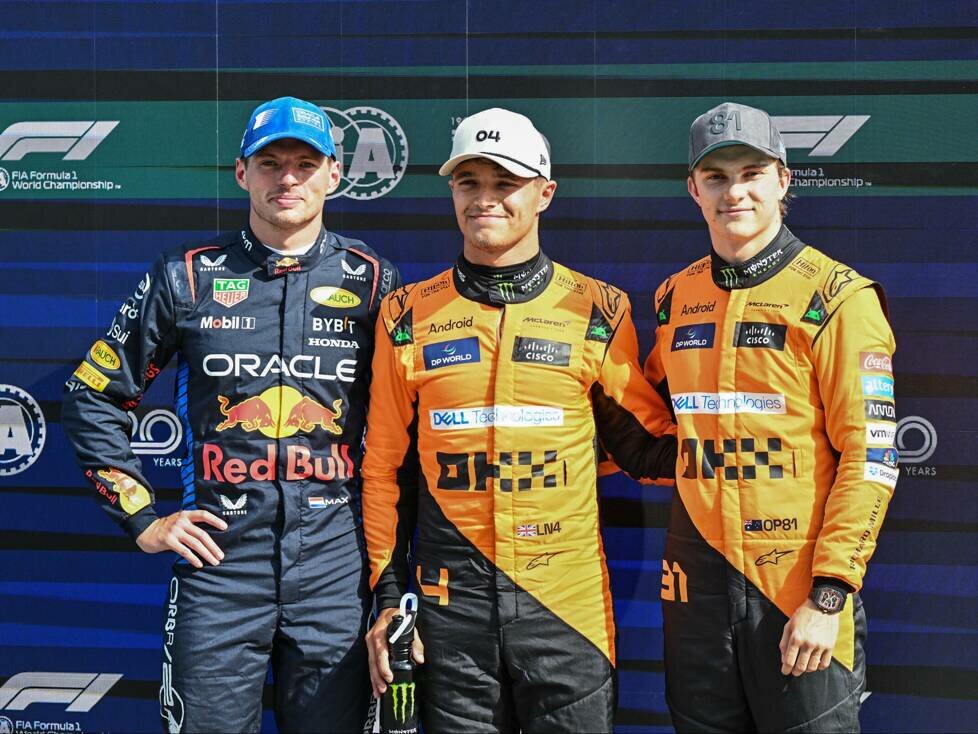 Max Verstappen, Lando Norris, Oscar Piastri