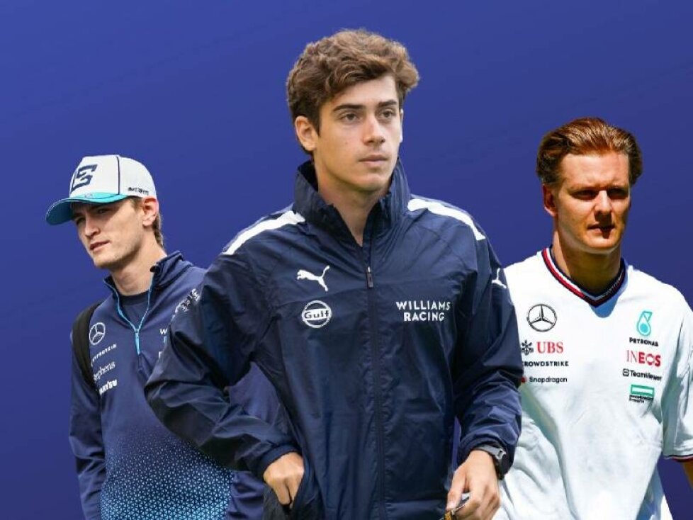 Fotomontage: Logan Sargeant, Franco Colapinto, Mick Schumacher
