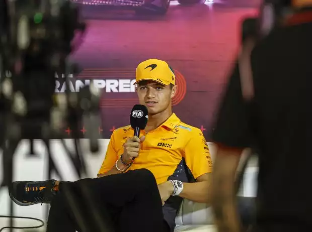 Lando Norris bei der Pressekonferenz vor dem Formel-1-Rennen in Monza Titel-Bild zur News: Lando Norris bei der Pressekonferenz vor dem Formel-1-Rennen in Monza