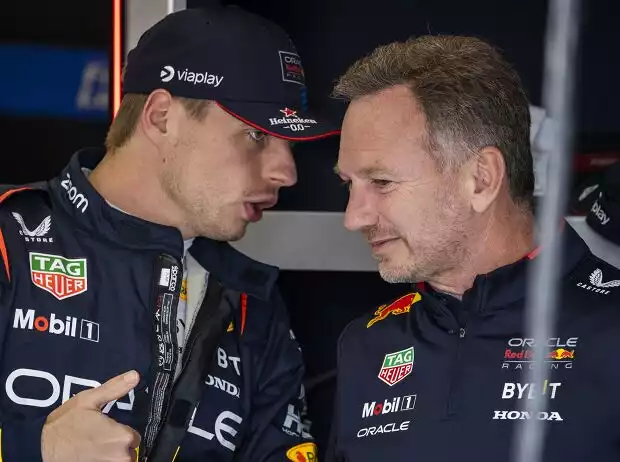 Max Verstappen und Red-Bull-Teamchef Christian Horner Titel-Bild zur News: Max Verstappen und Red-Bull-Teamchef Christian Horner