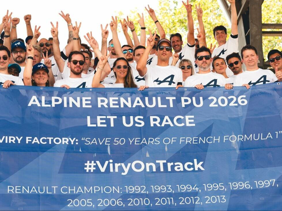 Protest von Renault-Mitarbeitern aus Viry gegen die Schließung der F1-Motorenfabrik