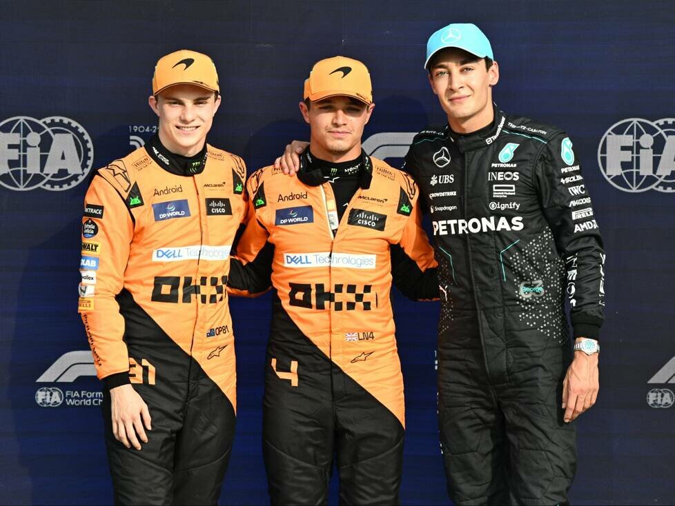 Oscar Piastri, Lando Norris, George Russell