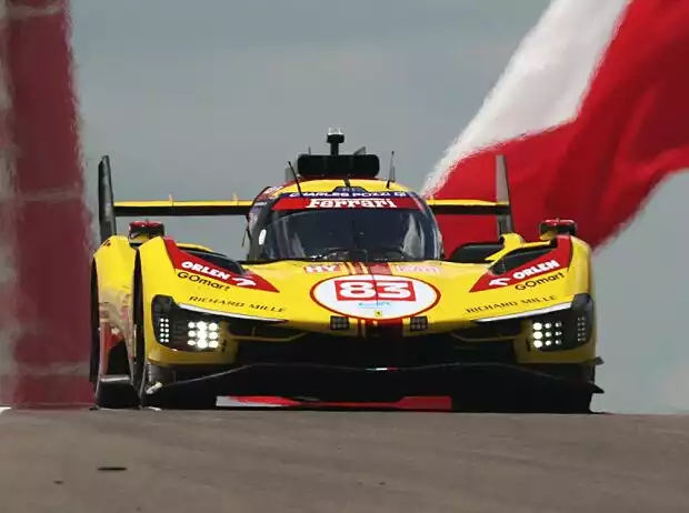 Der gelbe AF-Corse-Ferrari holte den Sieg beim Lone Star Le Mans 2024 Titel-Bild zur News: Der gelbe AF-Corse-Ferrari holte den Sieg beim Lone Star Le Mans 2024