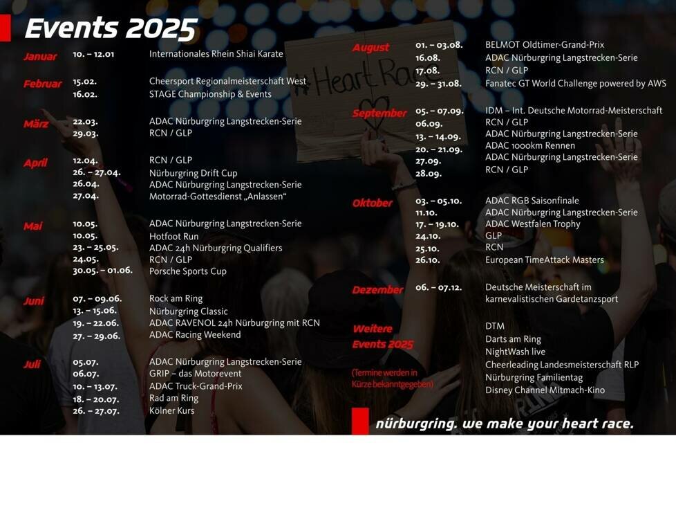 Nürburgring-Terminkalender 2025