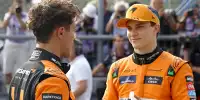 Lando Norris mit seinem McLaren-Teamkollegen Oscar Piastri in Monza 2024