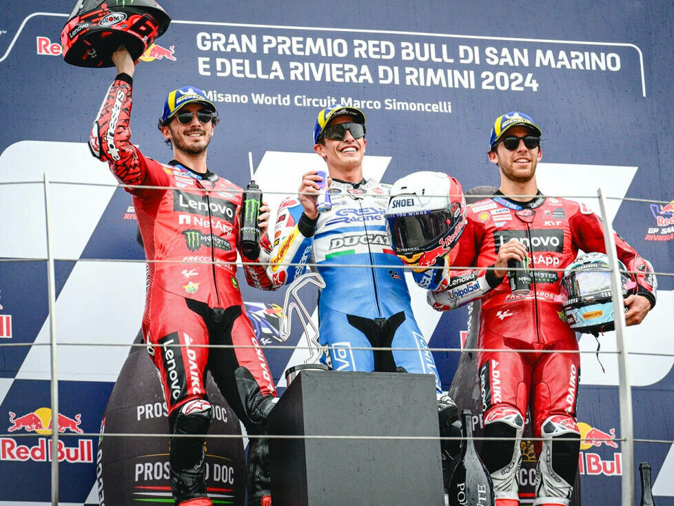 Podium: 1. Marc Marquez, 2. Francesco Bagnaia, 3. Enea Bastianini