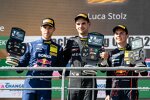 Luca Stolz (HRT-Mercedes), Kelvin van der Linde (Abt-Sportsline-Audi), Thierry Vermeulen (Emil-Frey-Ferrari) und Chris Vermeulen 