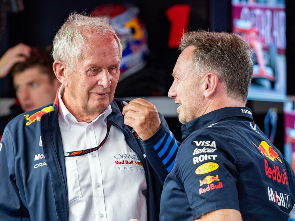 Helmut Marko und Christian Horner in der Red-Bull-Garage