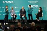 Fernando Alonso (Aston Martin), Adrian Newey, Lawrence Stroll und Lance Stroll (Aston Martin) 