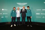 Fernando Alonso (Aston Martin), Adrian Newey, Lawrence Stroll und Lance Stroll (Aston Martin) 