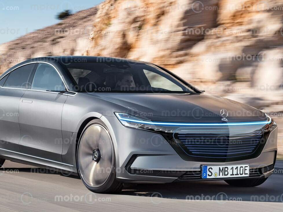 Elektrische Mercedes-S-Klasse (2023) im Rendering von Motor1.com