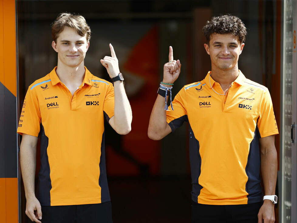 Oscar Piastri & Lando Norris (McLaren) vor dem Formel-1-Rennen in Baku 2024
