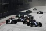 Yuki Tsunoda (Racing Bulls), Lando Norris (McLaren) und Nico Hülkenberg (Haas) 