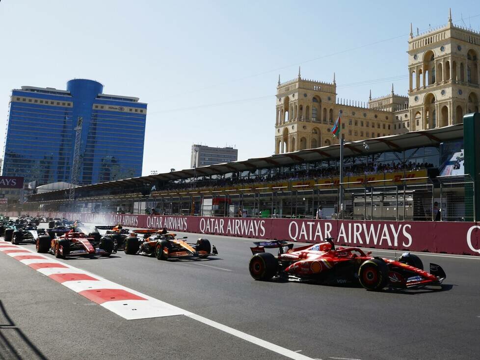 Die Startphase beim Formel-1-Rennen in Baku 2024