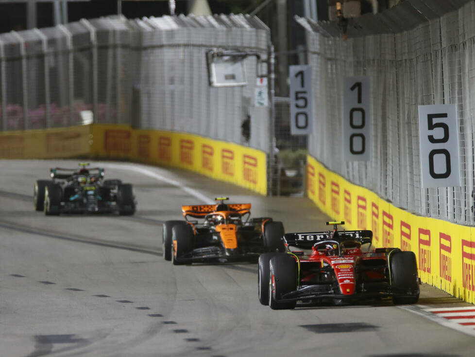 Carlos Sainz, Lando Norris, Lewis Hamilton