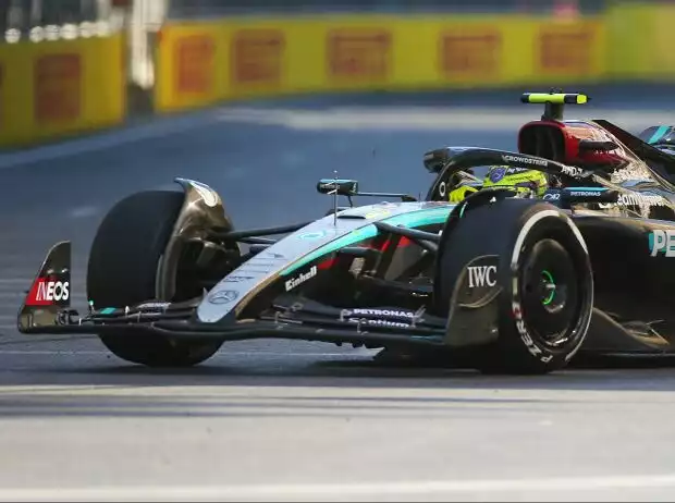 Lewis Hamilton im Mercedes W15 beim Formel-1-Rennen 2024 in Baku Titel-Bild zur News: Lewis Hamilton im Mercedes W15 beim Formel-1-Rennen 2024 in Baku