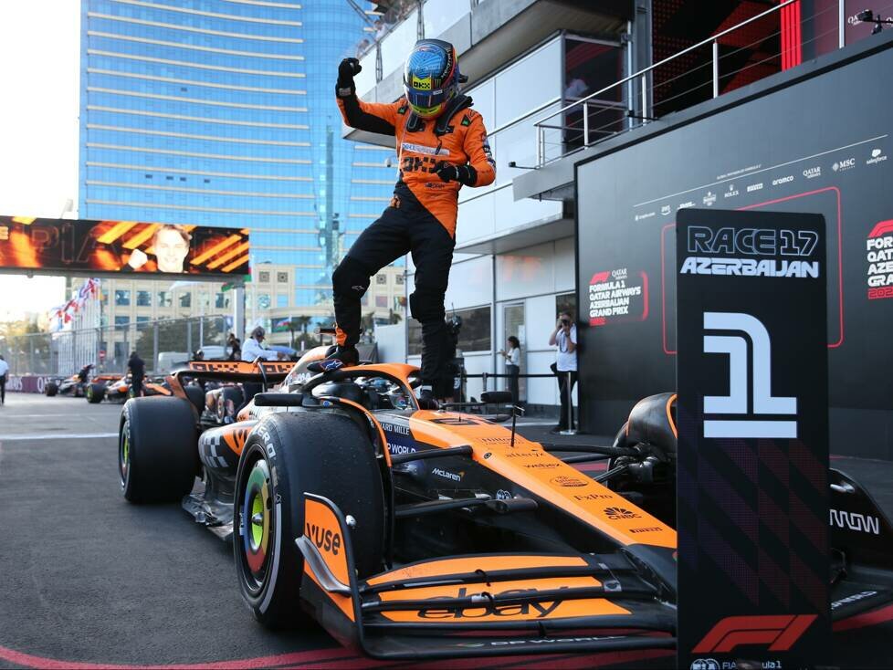 Oscar Piastri jubelt über seinen Formel-1-Sieg in Baku 2024