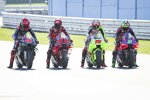 Fabio Quartararo (Yamaha), Francesco Bagnaia (Ducati), Marco Bezzecchi (VR46) und Franco Morbidelli (Pramac)