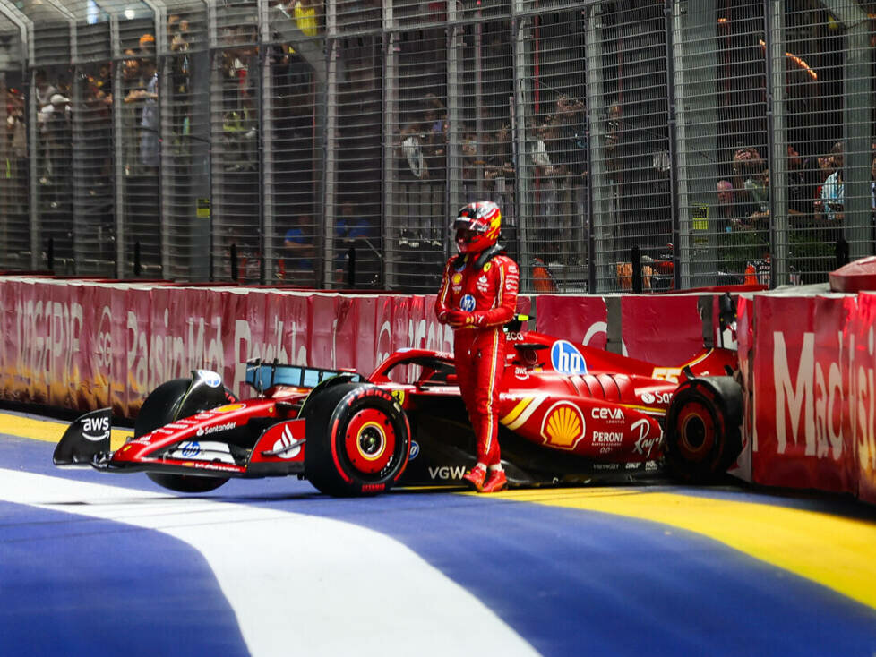 Carlos Sainz (Ferrari SF-24) beim Formel-1-Rennen in Singapur 2024