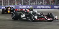 Nico Hülkenberg im Haas VF-24 vor Sergio Perez im Red Bull RB20