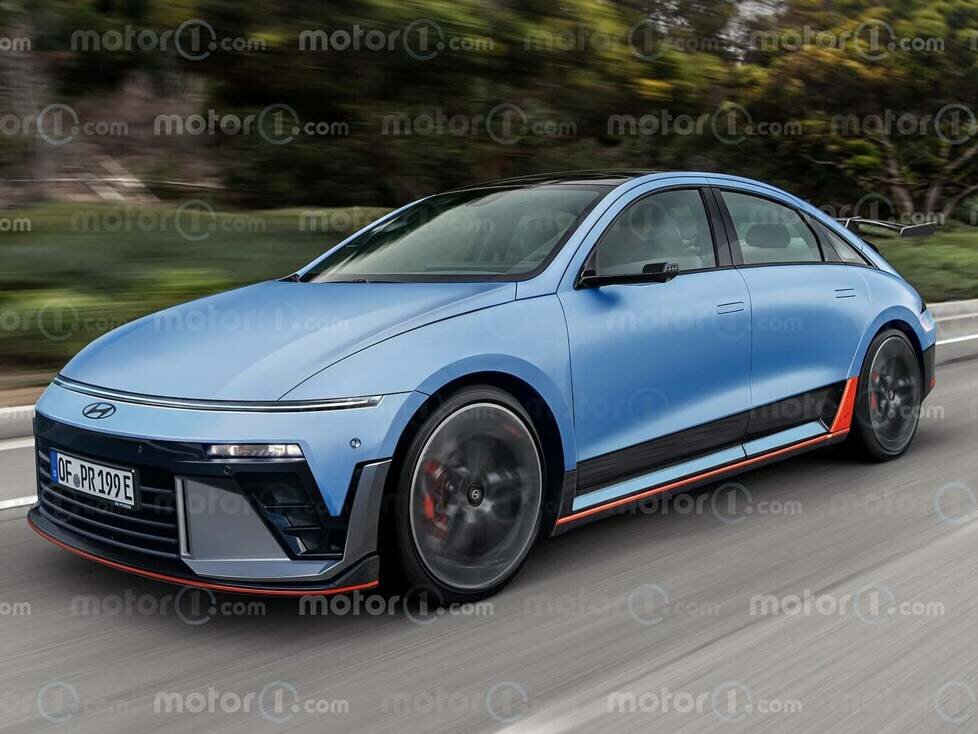 Hyundai Ioniq 6 N (2025) im Rendering von Motor1.com