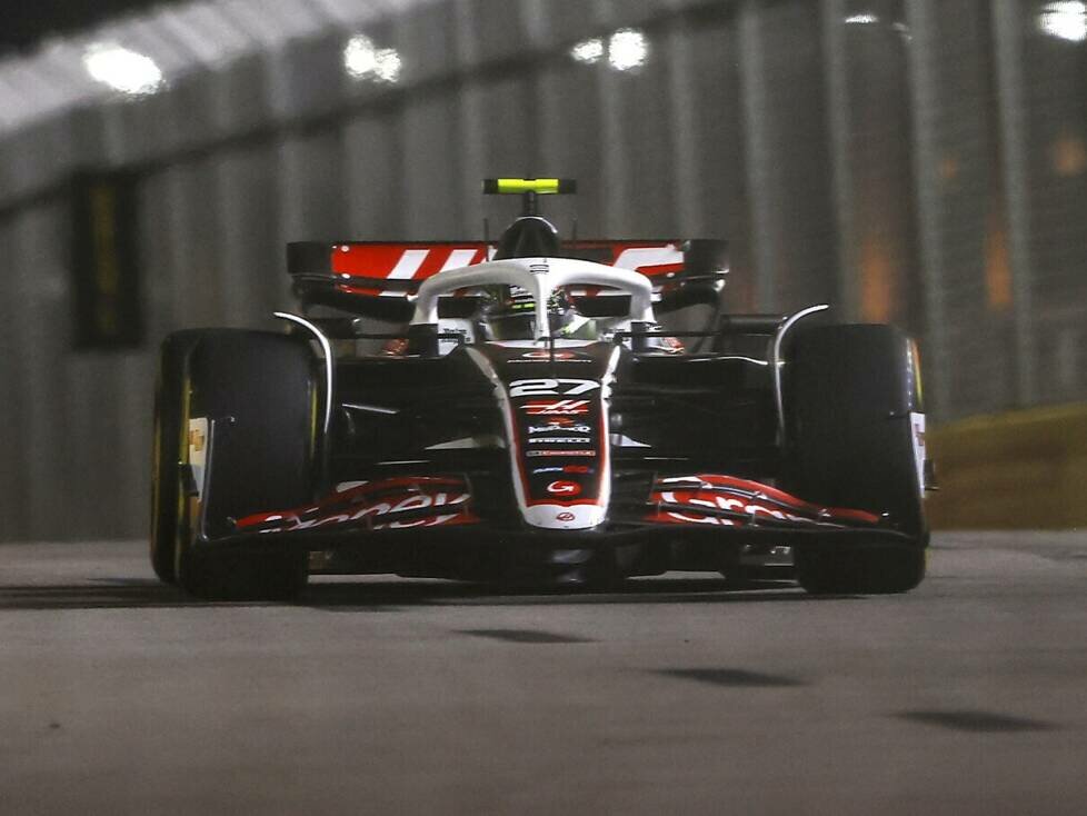 Nico Hülkenberg im Haas VF-24 beim Formel-1-Rennen in Singapur 2024