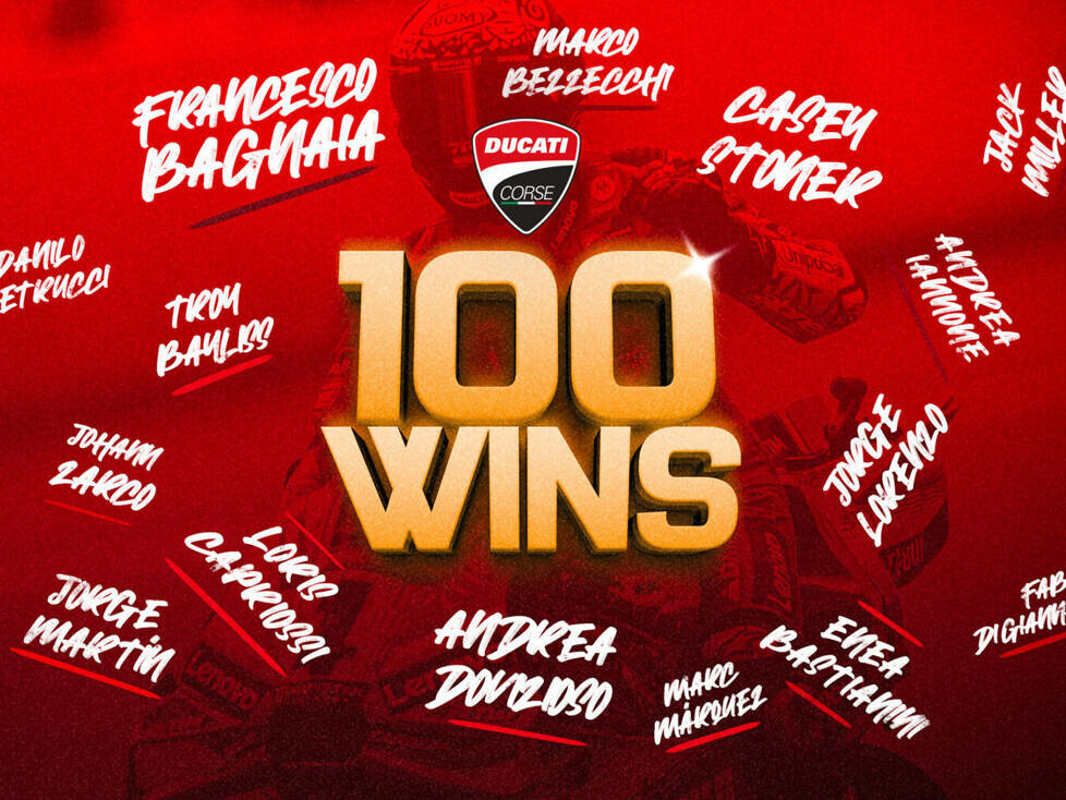 100 MotoGP-Siege für Ducati (Fahrer)
