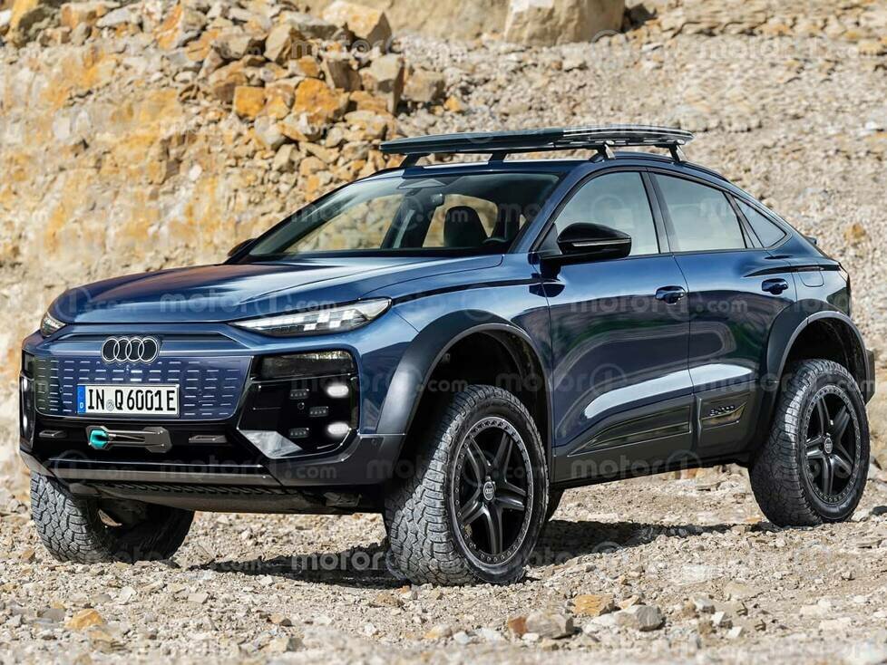 Audi Q6 Sportback e-tron Dakar im Rendering von Motor1.com