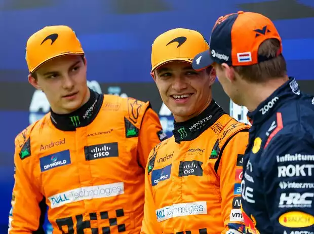 Oscar Piastri, Lando Norris, Max Verstappen Titel-Bild zur News: Oscar Piastri, Lando Norris, Max Verstappen