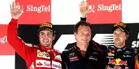 Fernando Alonso, Christian Horner, Sebastian Vettel, Kimi Räikkönen