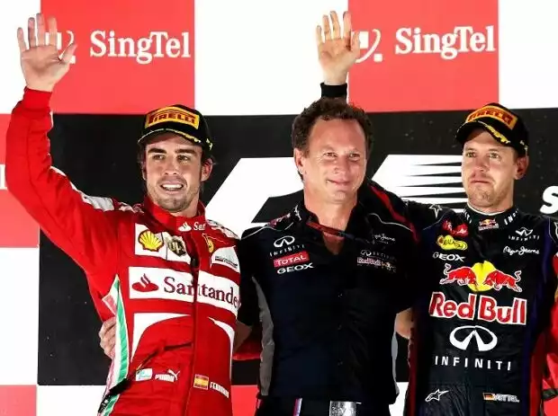 Titel-Bild zur News: Fernando Alonso, Christian Horner, Sebastian Vettel, Kimi Räikkönen