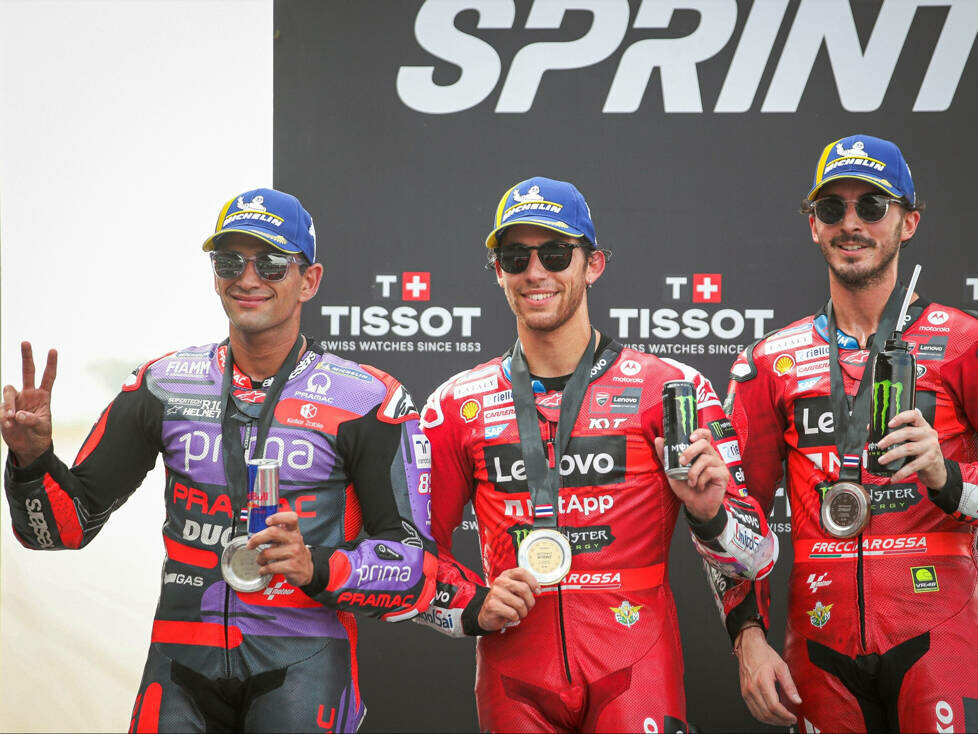 1. Enea Bastianini, 2. Jorge Martin, 3. Francesco Bagnaia