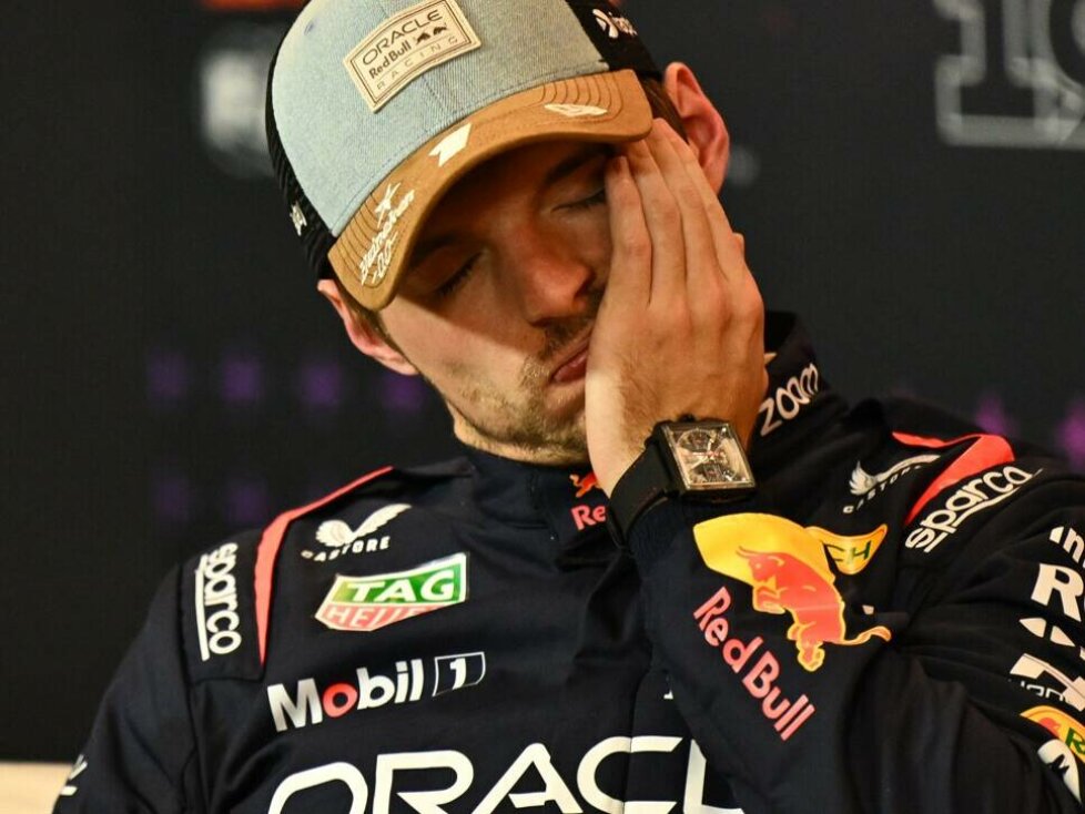 Red-Bull-Fahrer Max Verstappen in der Formel-1-Pressekonferenz 2024