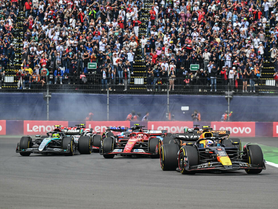 Sergio Perez, Charles Leclerc, George Russell, Lewis Hamilton