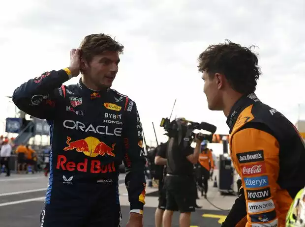 Max Verstappen (Red Bull) und Lando Norris (McLaren) beim Formel-1-Rennen in Mexiko 2024 Titel-Bild zur News: Max Verstappen (Red Bull) und Lando Norris (McLaren) beim Formel-1-Rennen in Mexiko 2024