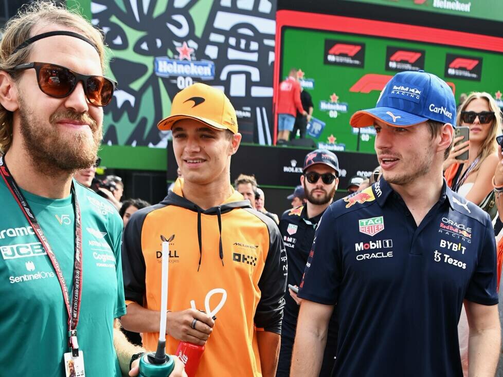 Sebastian Vettel, Lando Norris, Max Verstappen