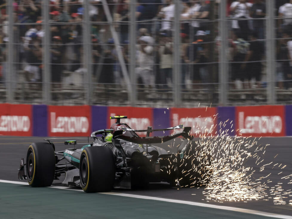 Lewis Hamilton (Mercedes W15) beim Formel-1-Rennen in Brasilien 2024