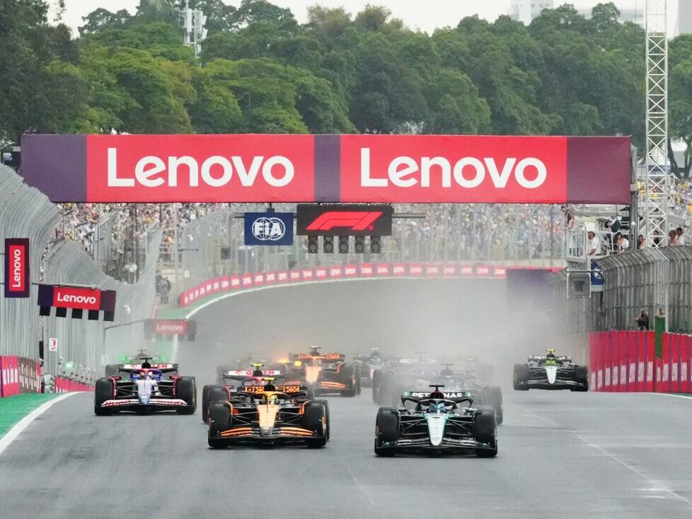 George Russell, Lando Norris, Esteban Ocon, Yuki Tsunoda, Liam Lawson