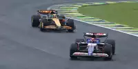 Liam Lawson (Racing Bulls VCARB 01) vor Oscar Piastri (McLaren MCL38) beim Formel-1-Rennen in Brasilien 2024
