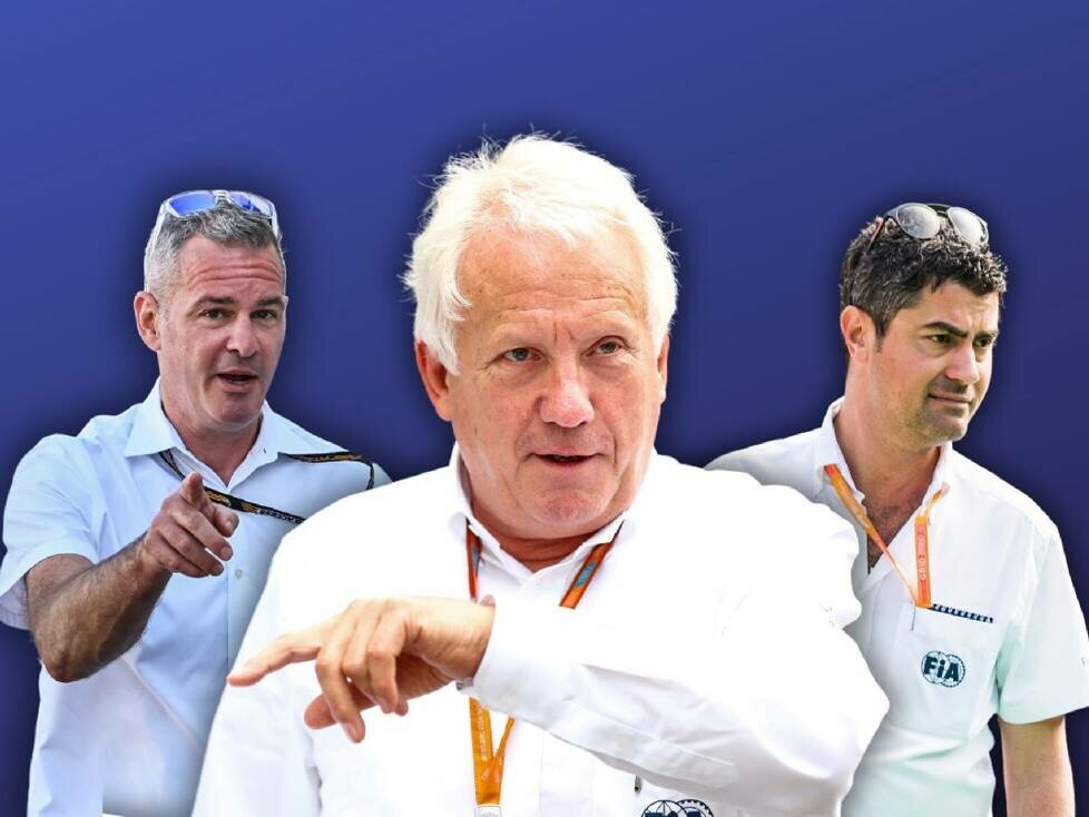 Fotomontage: Die Formel-1-Rennleiter Niels Wittich, Charlie Whiting und Michael Masi (von links)