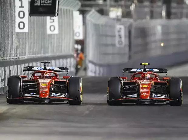 Sainz und Leclerc kämpften in Las Vegas um den letzten Podiumsplatz Titel-Bild zur News: Sainz und Leclerc kämpften in Las Vegas um den letzten Podiumsplatz
