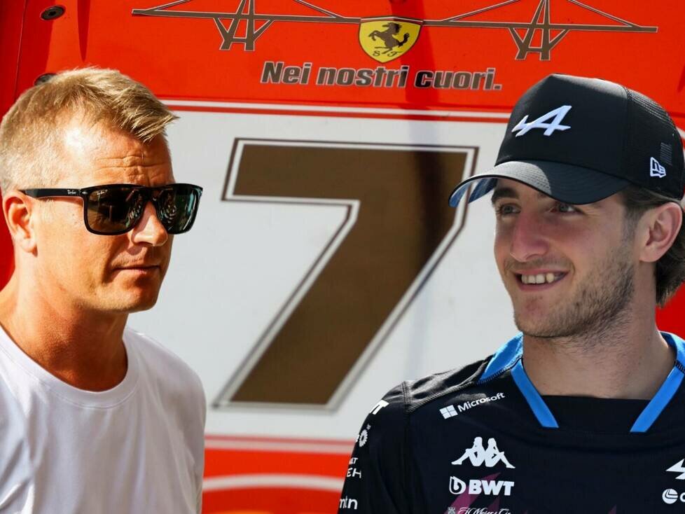 Fotomontage: Kimi Räikkönen und Jack Doohan vor der Startnummer 7