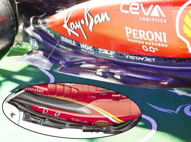 Unterboden am Ferrari SF-24 beim Formel-1-Rennen in Las Vegas 2024 Unterboden am Ferrari SF-24 beim Formel-1-Rennen in Las Vegas 2024