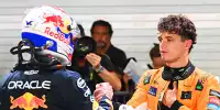 Max Verstappen und Lando Norris nach einem Formel-1-Rennen