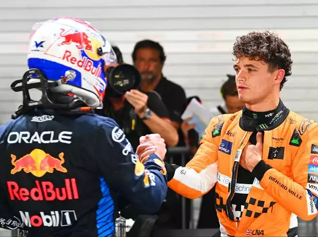 Max Verstappen und Lando Norris nach einem Formel-1-Rennen Titel-Bild zur News: Max Verstappen und Lando Norris nach einem Formel-1-Rennen