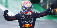 Max Verstappen (Red Bull) feiert den Sieg beim Formel-1-Rennen in Brasilien 2024