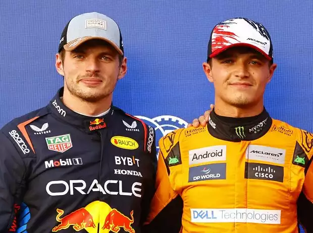 Max Verstappen mit seinem Formel-1-Kollegen Lando Norris Titel-Bild zur News: Max Verstappen mit seinem Formel-1-Kollegen Lando Norris