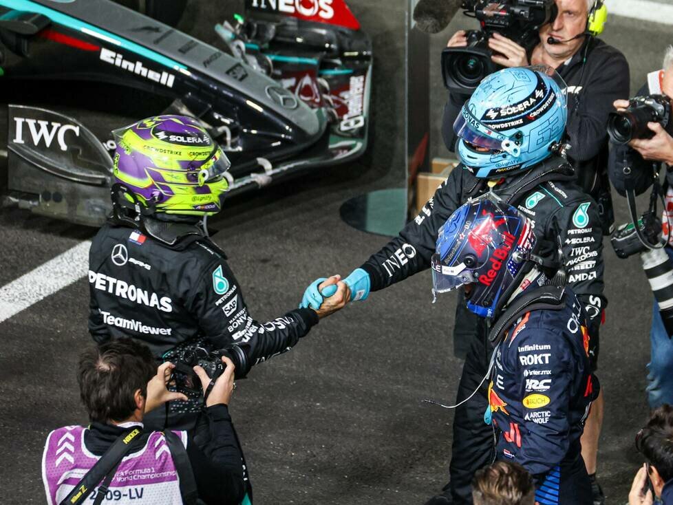 Max Verstappen, George Russell, Lewis Hamilton