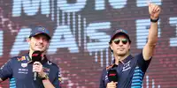 Max Verstappen mit seinem Red-Bull-Teamkollegen Sergio Perez
